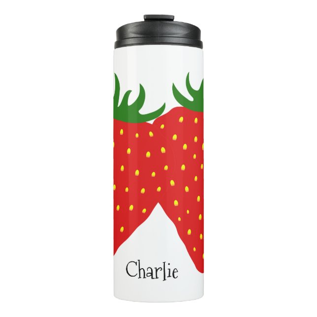 Simply Strawberry custom name tumbler (Front)