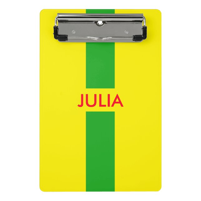 Simply Stripes grass green + your name / ideas Mini Clipboard (Front)