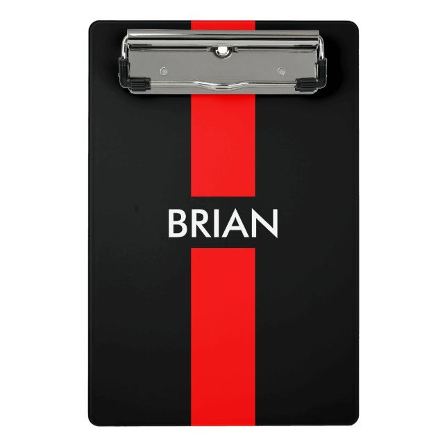 Simply Stripes red + your name / ideas Mini Clipboard (Front)