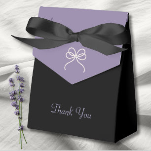 Simply Stunning Lavender and Black Bow Thank You Favour Box