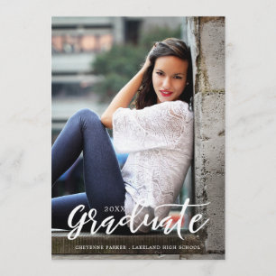 Simply Stylish Graduation Announcement White