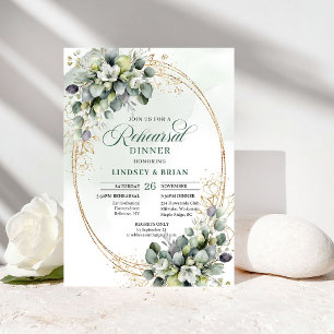 Simply Stylish Rehearsal Dinner Botanical Green Invitation