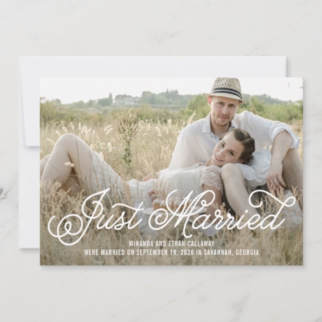 Simply Sweet EDITABLE COLOR Wedding Announcement (Front)