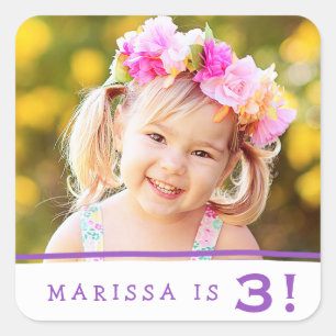 Simply Sweet Personalised Photo Birthday Stickers