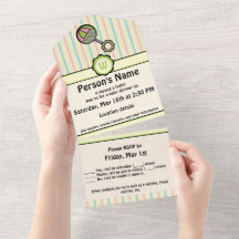 Simply Sweet Rattle All-in-One Invitation