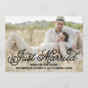 Simply Sweet Wedding Announcement - Black