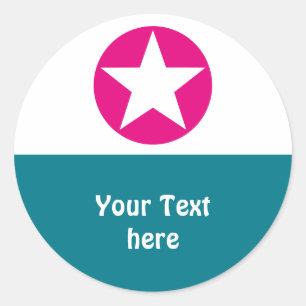 Simply Symbols - dot STAR + your ideas Classic Round Sticker