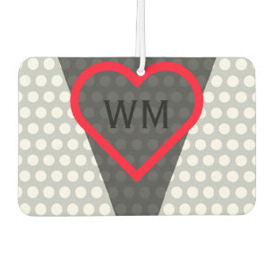 Simply Symbols - HEART + your monogram Car Air Freshener