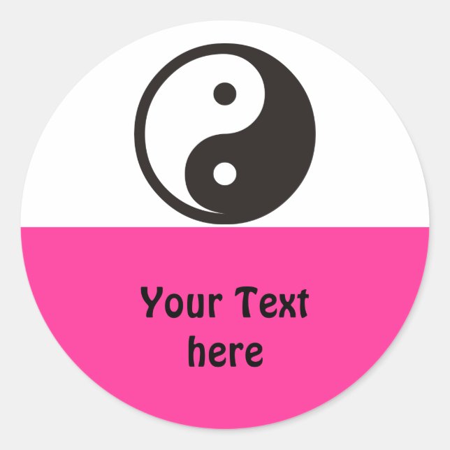Simply Symbols - Yin & Yang + your text & ideas Classic Round Sticker (Front)