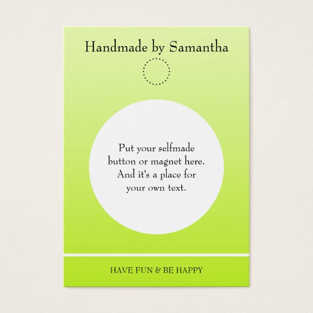 Simply Template for a Button Display - light green (Front)