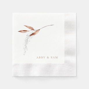 Simply Terracotta Wedding Couple Names Coined Napkin