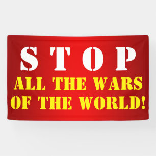 Simply text design "STOP ALL THE WARS" Banner