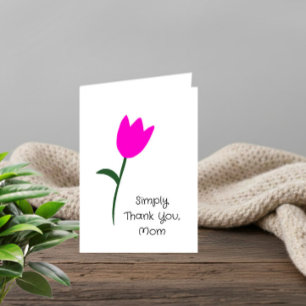 Simply Thank You, Mom – Pink Tulip  Holiday Card