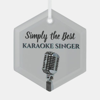 Simply the Best Karaoke Singer Glass Tree Decoration
