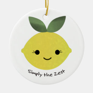Simply the Zest Cute Kawaii Lemon Ceramic Tree Decoration
