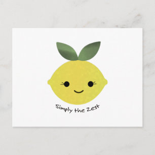 Simply the Zest Cute Kawaii Lemon Holiday Postcard