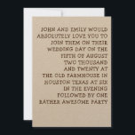 Simply Typography Fun & Informal Wedding Invitation<br><div class="desc">No one ever said that all weddings had to be traditional and formal and same goes for the invitations! This design is just plain and simple typography in a fun style and you can easily personalise to your own words! You can also change the colour of the text and the...</div>