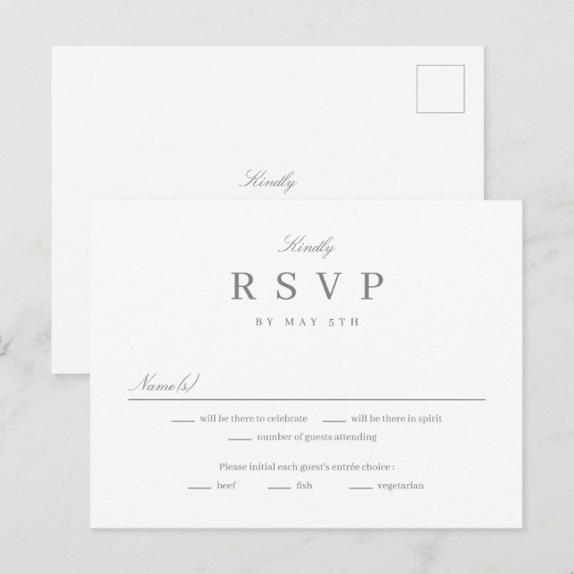 Simply United EDITABLE COLOR RSVP Reply Card (Front/Back)
