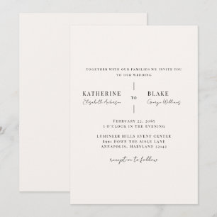 Simply Us Light Champagne Wedding II Invitation