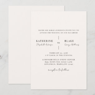 Simply Us Light Champagne Wedding  Invitation