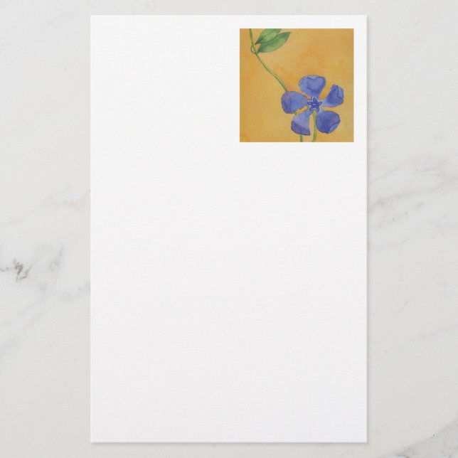 "Simply Vinca" Floral Stationery (Front)