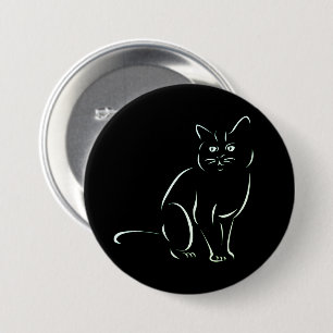 Simply White Kitty Cat 7.5 Cm Round Badge