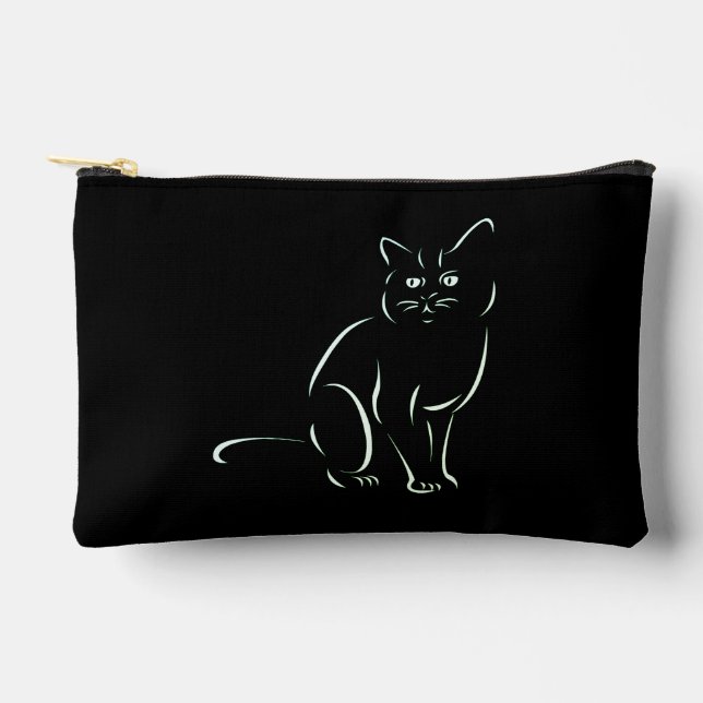 Simply White Kitty Cat Accessory Pouch (Front)
