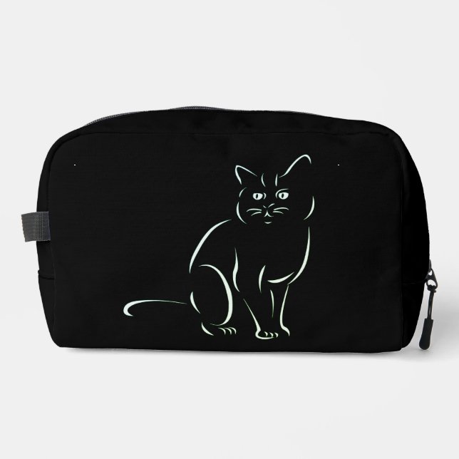 Simply White Kitty Cat Dopp Kit (Front)