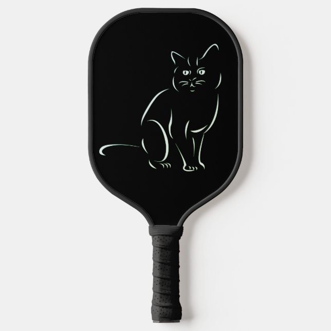 Simply White Kitty Cat Pickleball Paddle (Front)