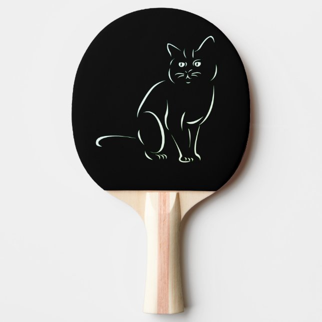 Simply White Kitty Cat Ping Pong Paddle (Front)