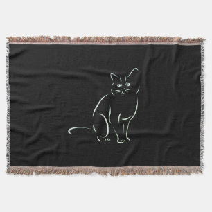 Simply White Kitty Cat Throw Blanket