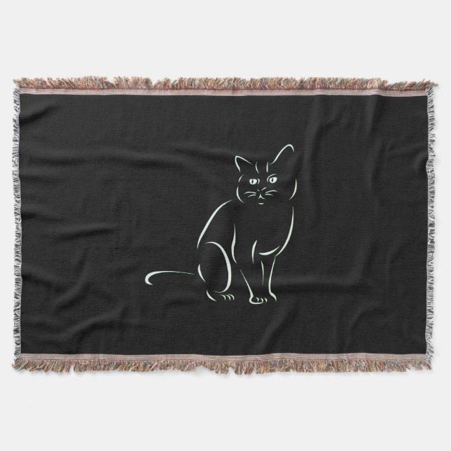 Simply White Kitty Cat Throw Blanket (Front)