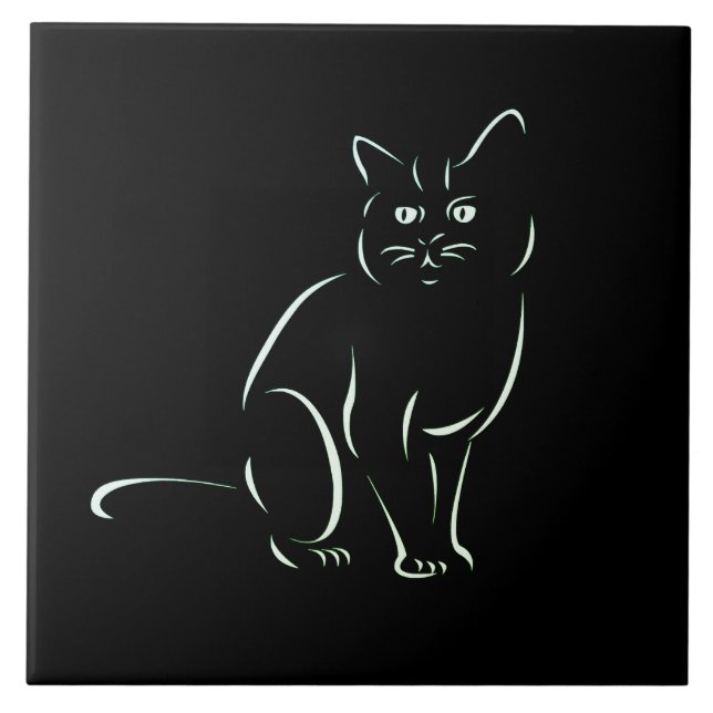 Simply White Kitty Cat Tile (Front)