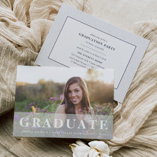 Simply White   Photo Graduation Party Invitation