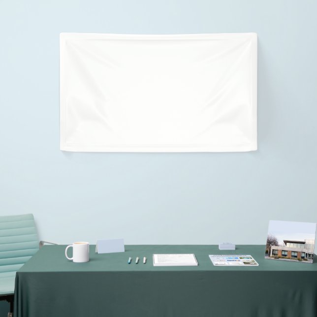 Simply White Solid Colour Personalise It Custom Banner (Tradeshow)
