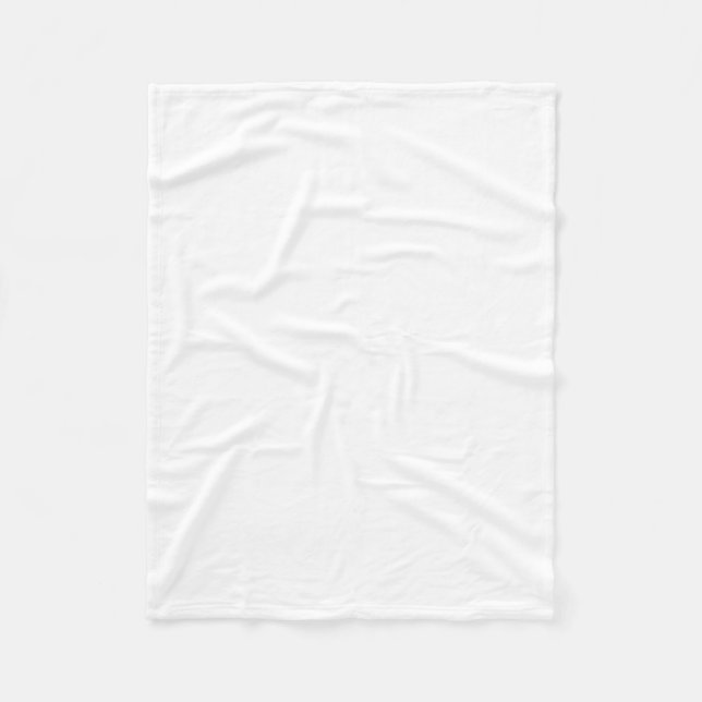 Simply White Solid Colour Personalise It Custom Fleece Blanket (Front)