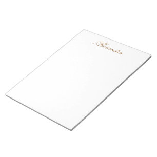 Simply White Solid Colour Personalise It Custom Notepad
