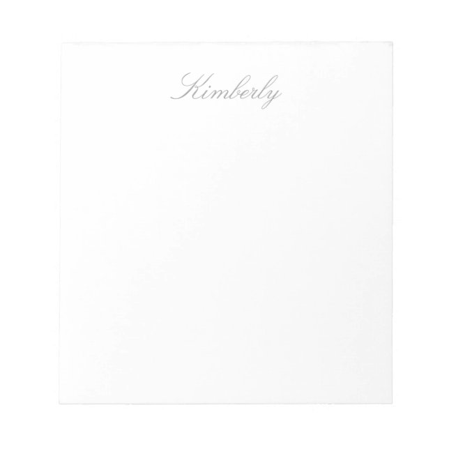 Simply White Solid Colour Personalise It Custom Notepad (Front)
