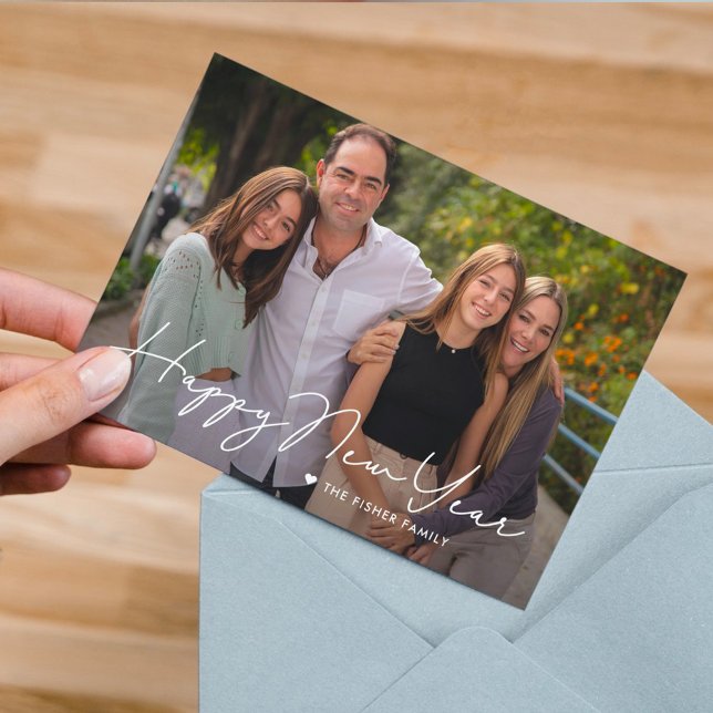 Simply Written Happy New Year Photo Card (Creator Uploaded)