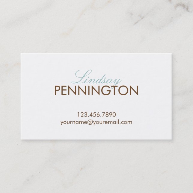 Simply Yours Modern Calling Card or Business Card (Front)