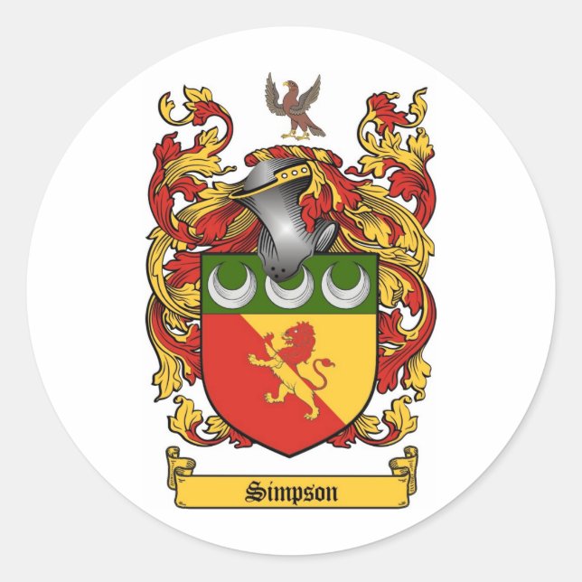 Simpson Crest - Coat of Arms Classic Round Sticker (Front)
