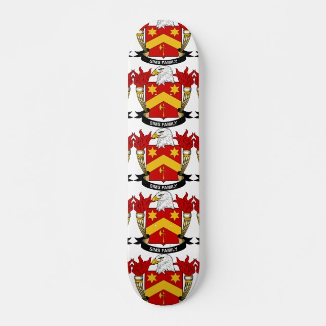 Sims Family Crest Skateboard (Front)