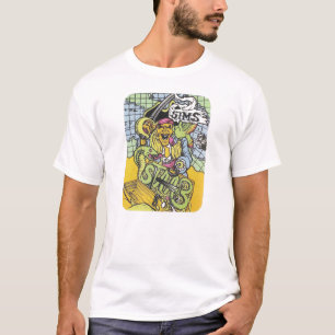 Sims, retro skateboard t shirt design