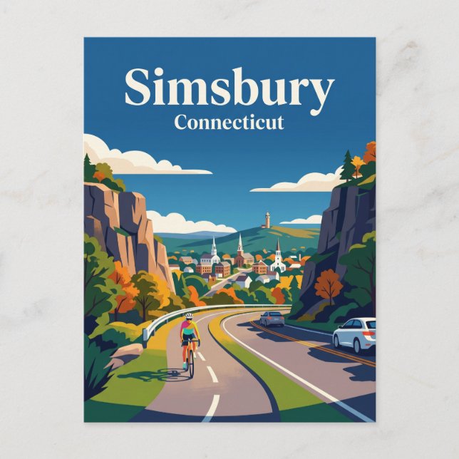 Simsbury Connecticut Postcard (Front)