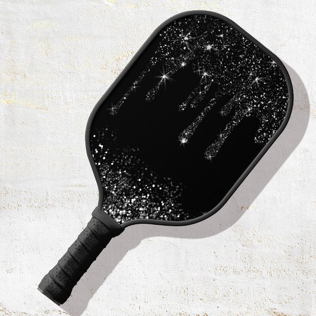 simulated black dripping glitter pickleball paddle (Creator Uploaded)