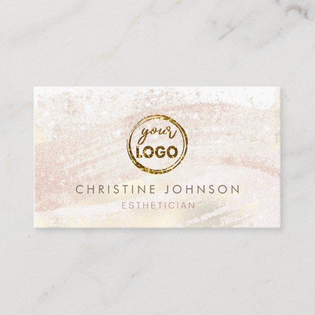 simulated foil skincare aesthetician business card (Front)