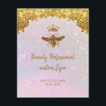 simulated glitter queen bee flyer<br><div class="desc">aesthetician,  skincare,  beauty salon,  hairstylist flyer</div>