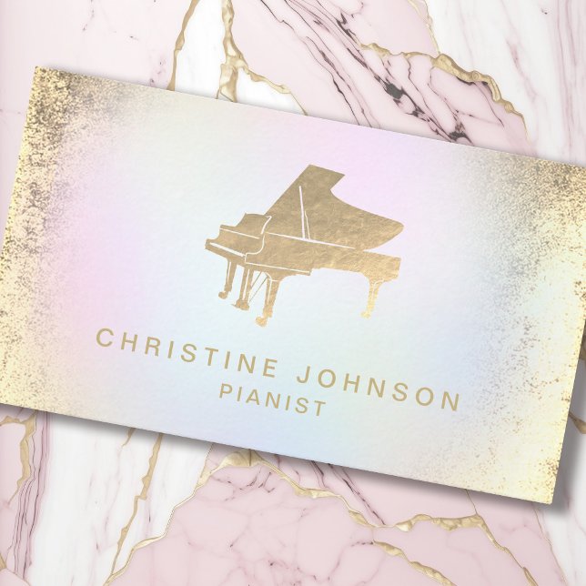 simulated gold foil piano logo business card (Creator Uploaded)