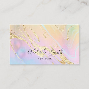 simulated gold glitter on FAUX holographic effect Business Card
