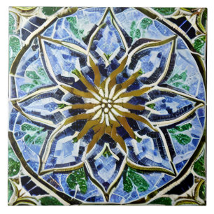 Simulated Mosaic Pattern in Glass Look Tile